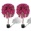 2 Pack Artificial Azalea Trees,51"Faux Floral Plants with Vivid Blooming Flowers